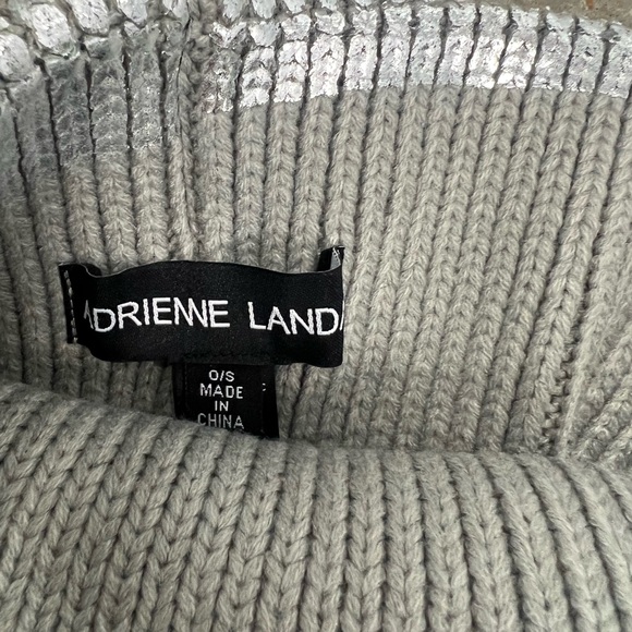 Adrienne Landau Metallic Pom Hat in Silver - Picture 6 of 6